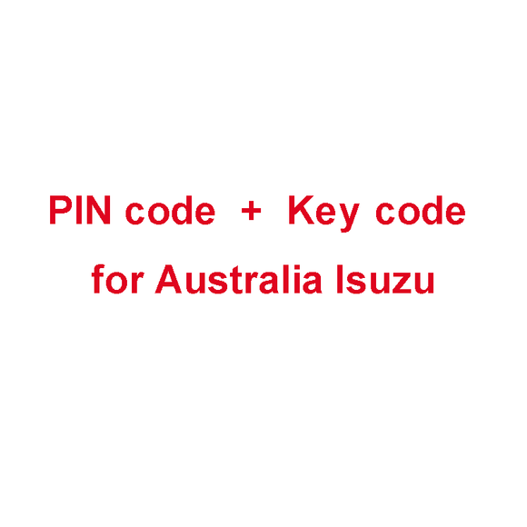 PIN code + Key Code for Australia Isuzu D-MAX