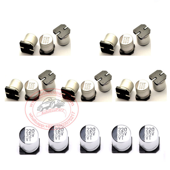 20pcs/kit 35V 100UF, 35V 220UF 10*10mm Capicitor for Hyundai Kia VW ECU, BMW MSV90 ECM, Fix P0748  Code