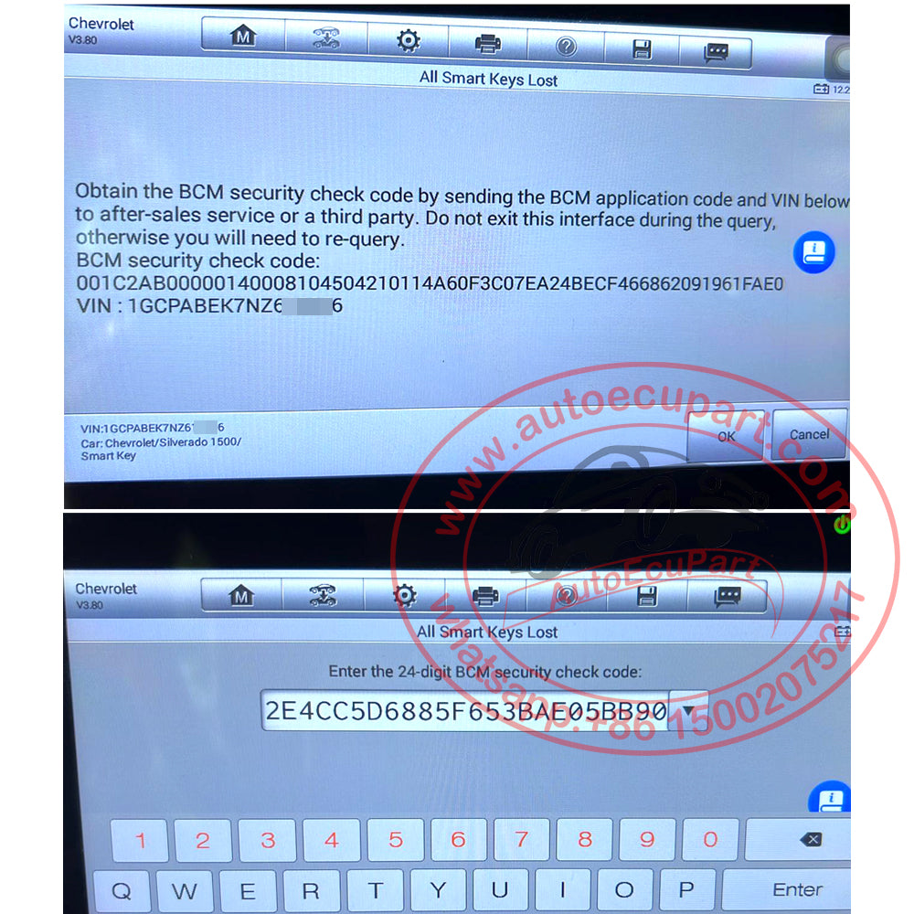 24-digit ECM BCM Security Code IMMO PIN code for GM Yukon Chevrolet Si ...