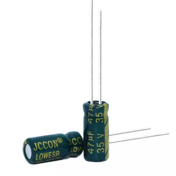 5pcs 35V 47UF JCCON Aluminum Electrolytic Capacitor 5x11mm High Frequency Low ESR 35V47UF