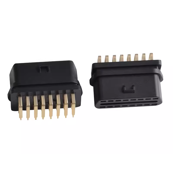 Right-Angle 90 Degree 16-PIN OBD2 Female Connector 16PIN OBD Adapter Socket Plug for Diagnostic Interface