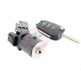 9673257480 9674001080 Ignition Switch Door Lock Cylinder with 2pcs Flip Remote Key 433MHz ID46 for Peugeot 208 2008