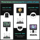Andonstar AD246SM Trinocular 2000X UHD 2160P HDMI Digital Microscope 7inch
