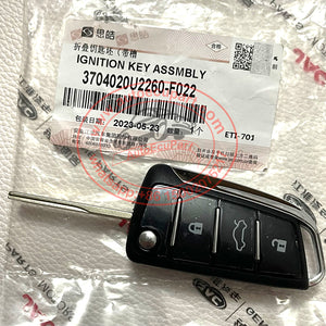 Genuine 3704020U2260-F022 Flip Remote Key for JAC S2 433MHz ID46 3 Button
