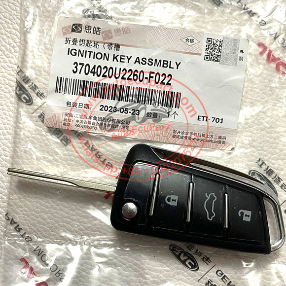 Genuine 3704020U2260-F022 Flip Remote Key for JAC S2 433MHz ID46 3 Button