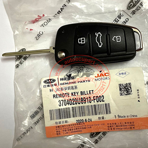 Genuine 3704020U8910-F002 Flip Remote Key for JAC M4 433MHz ID46 PCF7936 3 Button