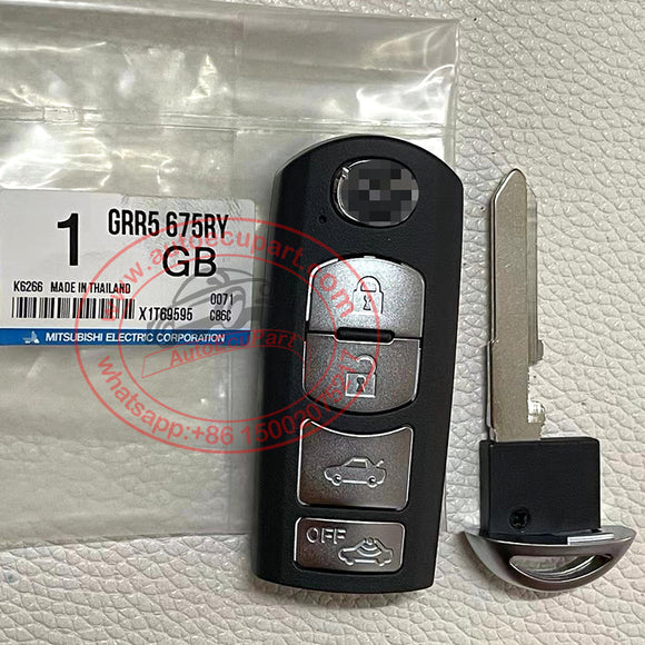 Genuine SKE13E-02, GRR5-675RY Smart Key 433Mhz ID49 for Mazda 4 Button GRR5675RY