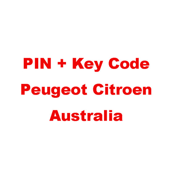 Immo PIN code + Key Code Calculation Service for Peugeot Citroen (Australia)