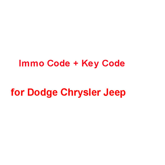 Immo PIN code, Key Code Calculation Service for Dodge Chrysler Jeep -2018