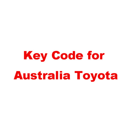 Key cut code for Toyota Australia