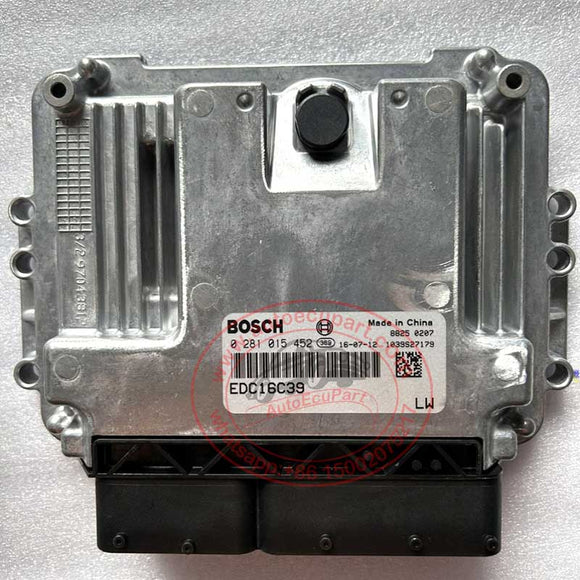 Original New 0281015452 ECU for Foton VIEW BJ5036XXY-S1 EDC16C39 ECM (0 281 015 452) Engine Computer Motor BJ493ZQ3