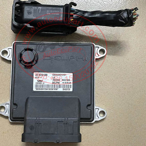 Original New ECU + Connector J62-3605010BB 28229562 B6001306 MT22.1.1 ECM for Chery S22L Engine Computer