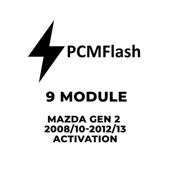 PCMflash Software- 9 Module Mazda Gen 2 (2008/10-2012/13)  (support Scanmatik, Mongoose Pro MFC, Tactrix Openport)
