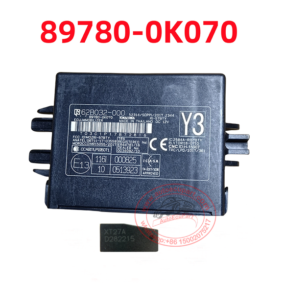 [Programmed with 8A Chip] 89780-0K070 ECU Immobilizer Y3 Immo Box for Toyota Hilux, Revo, Fortuner 89780-33291 (Compatible 89780-0K071)