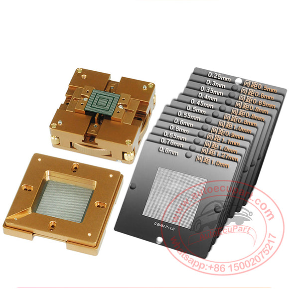 Universal Adjustable BGA Solder Base Holder with 12pcs Reballing Stencil for Mobile Phone CPU ECU IC Chip BGA rework station