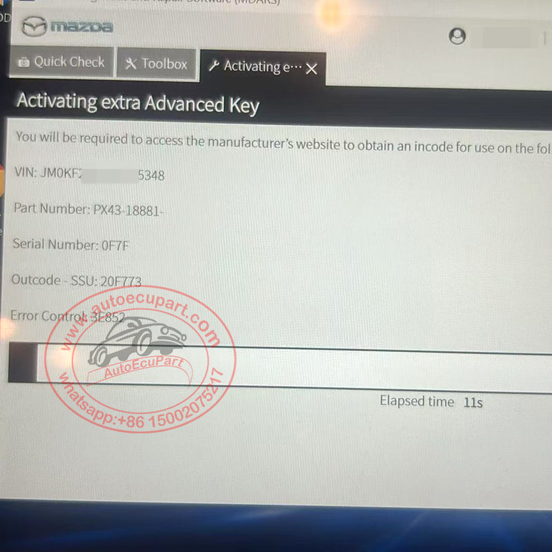 For New Mazda MDARS Incode Outcode Immo PIN Code Calculation for Key P ...