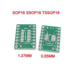 10pcs SOP16 SSOP16 TSSOP16 to DIP16 SMD To DIP Adapter 0.65mm/1.27mm to 2.54mm PCB Board Converter Socket