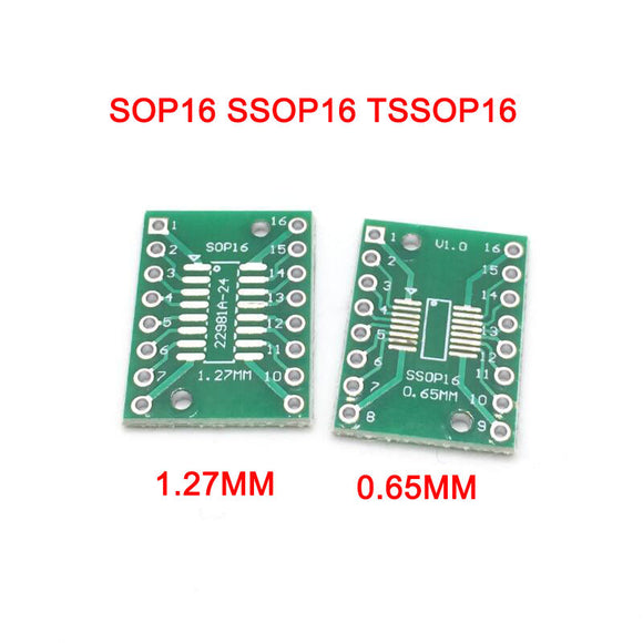 10pcs SOP16 SSOP16 TSSOP16 to DIP16 SMD To DIP Adapter 0.65mm/1.27mm to 2.54mm PCB Board Converter Socket