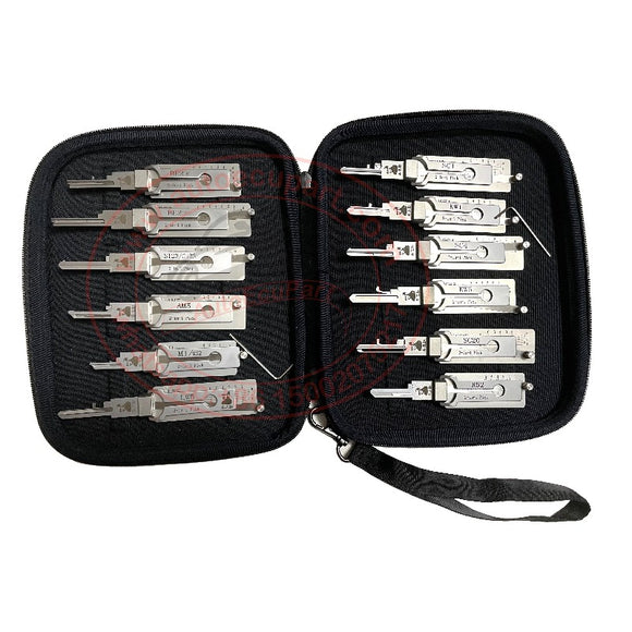 12pcs / Lot Original Lishi Residential Tools Decoder (SC1, SC4, KW1, KW5, BE2-6, BE2-7, R52, S123/C123, M1/MS2, AM5,SC20,LW5) & Magnetic Carry Case