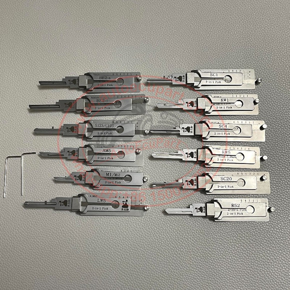 12pcs / Lot Original Lishi Residential Tools Decoder (SC1, SC4, KW1, KW5, BE2-6, BE2-7, R52, S123/C123, M1/MS2, AM5,SC20,LW5)