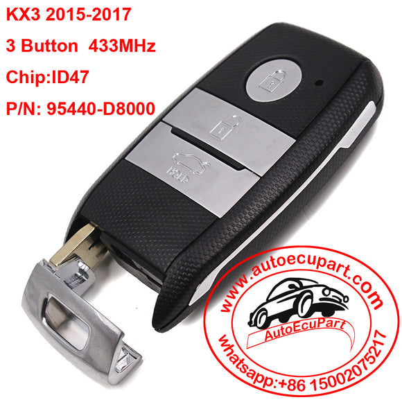 Genuine Remote key Fob 433MHz ID47 Chip for Kia KX3 2015-2017 P/N: 95440-D8000