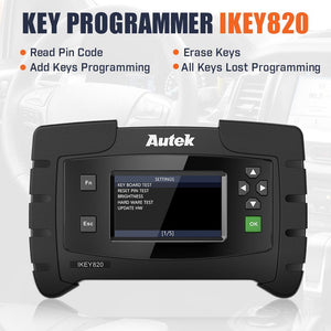Original Autek IKey820 OBD2 Car Key Programmer Support All Key Lost No Token Limitation