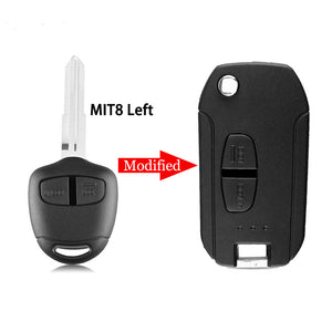 2 Buttons Modified Flip Remote Key Shell Case for Mitsubishi Lancer Evo Colt Outlander Mirage