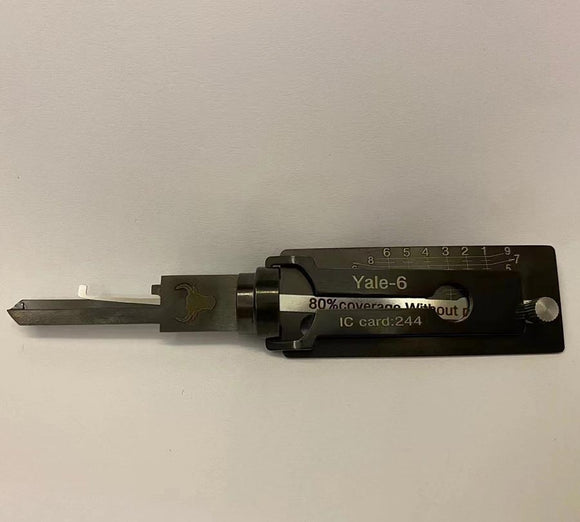 2-in-1 Lock Pick Decoder 6-Pin- Yale Keyway Tool