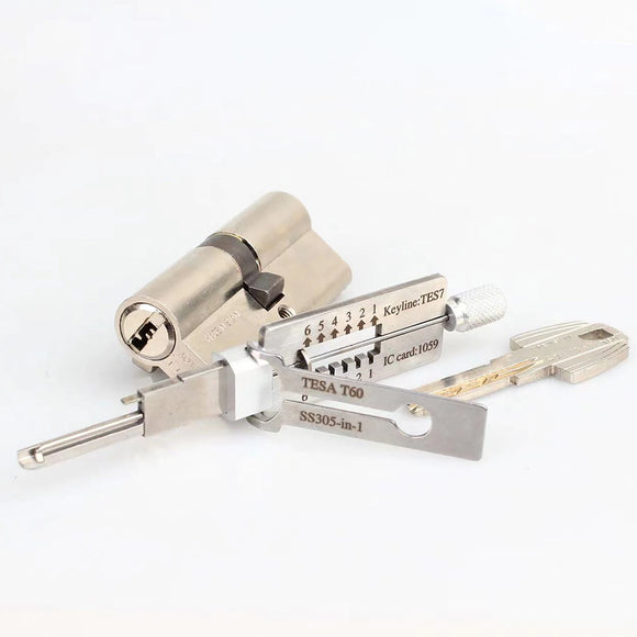 2 in 1 Lock Pick Decoder Tool for TESA T60 Keyline: TES7 Keyway Tool