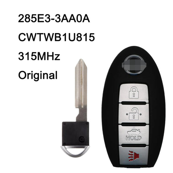 285E3-3AA0A CWTWB1U815 Keyless Proximity Smart Key 315MHz PCF7952 ID46 Chip for Nissan Sentra 4 Button Original