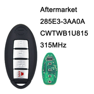 285E3-3AA0A CWTWB1U815 Keyless Proximity Smart Key 315MHz PCF7952 ID46 Chip for Nissan Sentra 4 Button Original