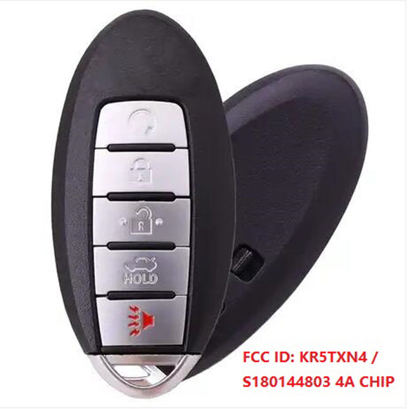 285E3-6CA6A S180144803 KR5TXN4 Proximity Smart Key 433.92MHz Hitag-AES 4A Chip for NISSAN Altima 5 Button