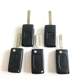 2 Button Key Shell CE0523 without Battery Holder without Groove VA2 Blade for Citroen 5pcs