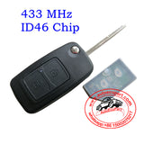 Flip Remote Key Control 315Mhz / 433Mhz 2 Button for Chery Tiggo 3 Vortex Tingo