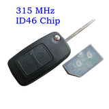 Flip Remote Key Control 315Mhz / 433Mhz 2 Button for Chery Tiggo 3 Vortex Tingo