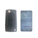 2 Buttons 434MHz Remote Key for Citroen C2 C3