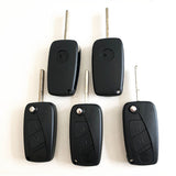 2 Buttons Flip Folding Remote Key Fob Case Black For Fiat Iveco Blank Car key 5pcs