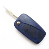 3 Buttons Flip Folding Remote Key Fob Case Blue For Fiat 5pcs