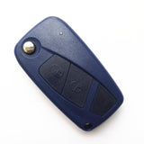 3 Buttons Flip Folding Remote Key Fob Case Blue For Fiat 5pcs