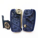 3 Buttons Flip Folding Remote Key Fob Case Blue For Fiat 5pcs