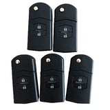 2 Buttons Flip Remote Car Key Case key shell for Mazda - Pack of 5