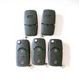2 Buttons Flip Remote Key Shell for Audi with Large Battery Holder - 5 pcs