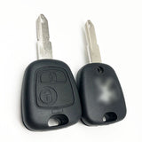 2 Buttons Key Shell for Peugeot 206 - Pack of 5