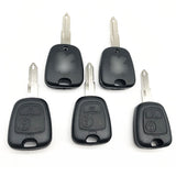 2 Buttons Key Shell for Peugeot 206 - Pack of 5