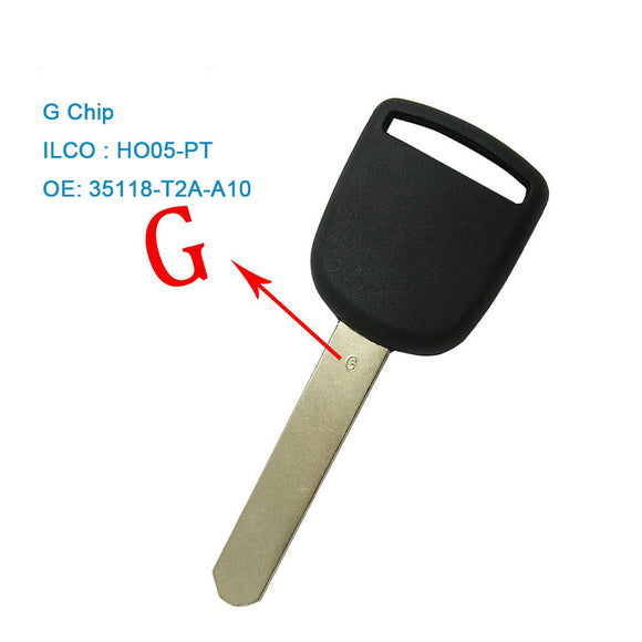 2 PCS New Transponder Key for Honda Accord Civic CRV Fit HR-V Accord Crosstour G Chip Dot Ignition ILCO:HO05-PT No Mark