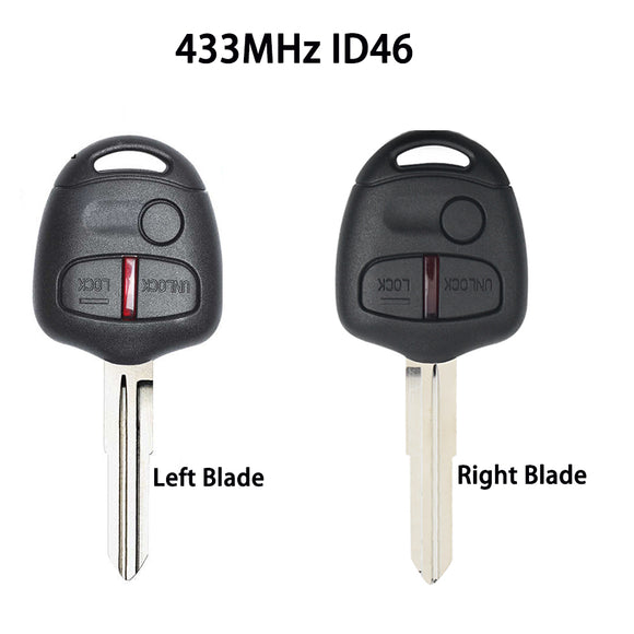 3 Button Remote Control Key 433MHz ID46 for MITSUBISHI Outlander Pajero Triton ASX Lancer Shogun MIT8 MIT11 Blade