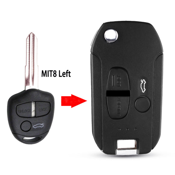 3 Buttons Modified Flip Remote Key Shell Case forLancer EX Outlander Grandis Pajero