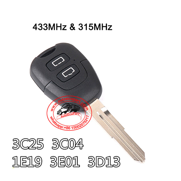 3C25 3C04 1E19 3E01 3D13 Remote Key 433MHz 315MHz 2 Button for Brilliance H320 H330 H530 FRV