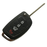 3+1 Buttons FSK 434Mhz Flip Remote Key with 4D60 Chip for Hyundai Santa Fe IX45 2013 ~ 2015