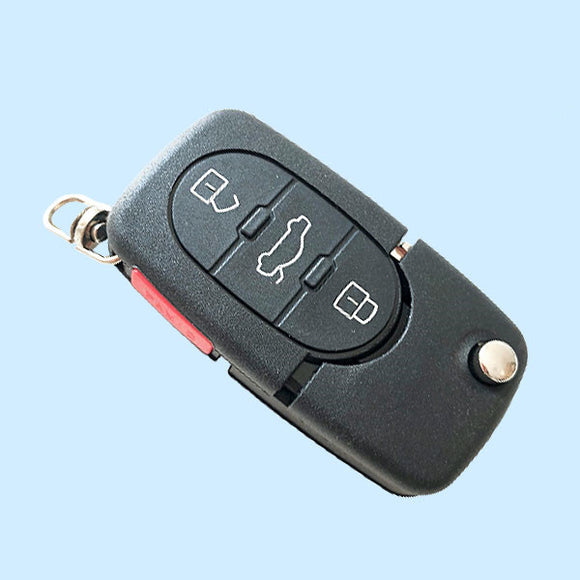 3+1 Buttons Flip Remote Key Shell for Audi with Large Battery Holder - 5 pcs